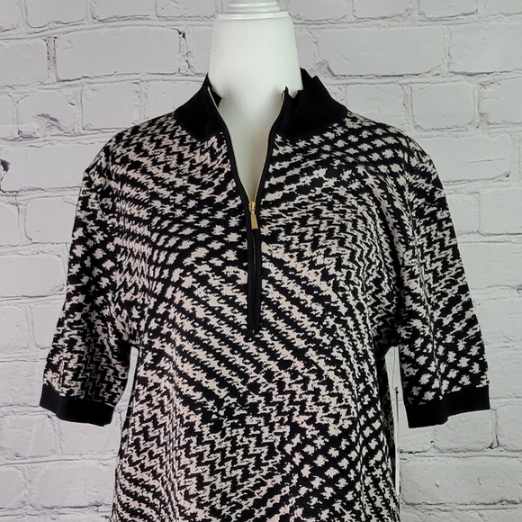 NWT CALVIN KLEIN Quarter Zip Patterned Sweater Dress - Picture 7 of 11